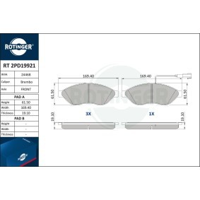 Achetez des Plaquettes de frein ROTINGER RT 2PD19921 à prix pour 73,75 €