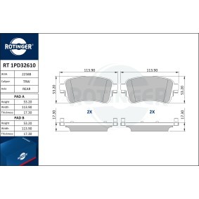Achetez des Plaquettes de frein ROTINGER RT 1PD32610 à prix pour 46,88 €