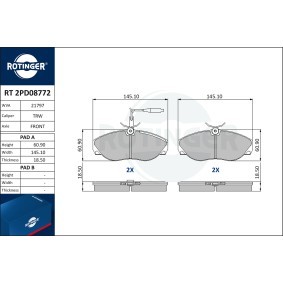 Achetez des Plaquettes de frein ROTINGER RT 2PD08772 à prix pour 62,37 €