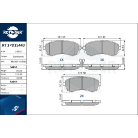 Bremsbeläge RT 2PD15440 von ROTINGER günstig für 46,34 € online kaufen