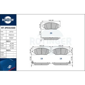 Bremsbeläge RT 2PD31920 von ROTINGER günstig für 57,23 € online kaufen