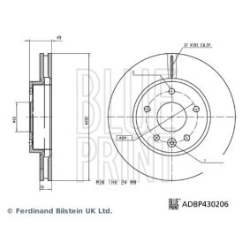 Køb Bremseskive af BLUE PRINT ADBP430206 til den lave pris 607,17 DKK