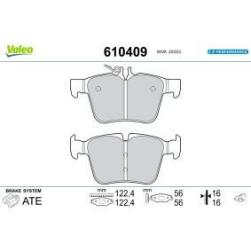 Bremsbeläge 610409 von VALEO günstig für 35,27 € online kaufen