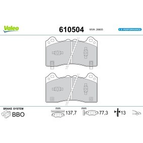 Bremsbeläge 610504 von VALEO günstig für 139,51 € online kaufen