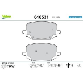 Bremsbeläge 610531 von VALEO günstig für 49,95 € online kaufen