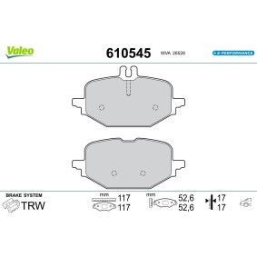 Bremsbeläge 610545 von VALEO günstig für 41,36 € online kaufen