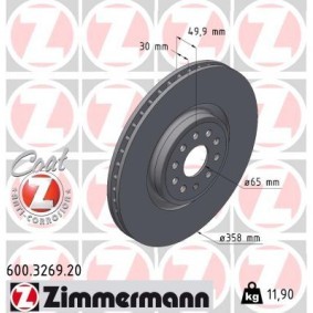 Achetez des Disque de frein de chez ZIMMERMANN en ligne pour Q4 SUV (F4B) à prix modérés