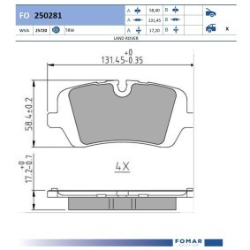Køb Bremseklodser af FOMAR Friction FO 250281 til den lave pris 346,91 DKK