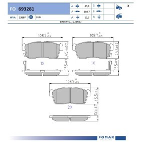 Osta Jarrupalat, levyjarru FOMAR Friction:llä FO 693281 edullisesti hintaan 24,69 €