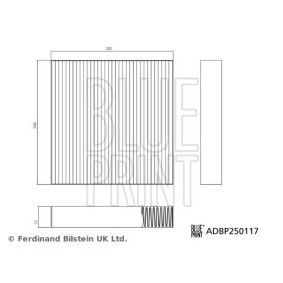 Achetez des Filtre d'habitacle BLUE PRINT ADBP250117 à prix pour 21,01 €