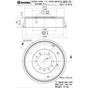 Compre Tambor de travão de BREMBO online para Patrol GR V SUV (Y61) a preços moderados
