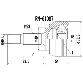 Gelenksatz, Antriebswelle 77-RE-800 von PROCARO günstig für 31,66 € online kaufen