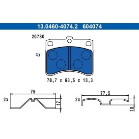 Bremsbeläge 13.0460-4074.2 von ATE günstig für 29,03 € online kaufen