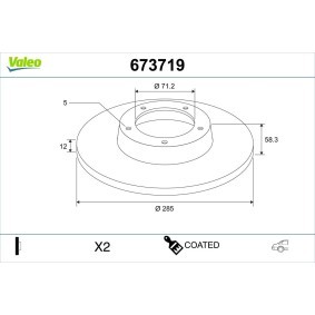 Bremsscheibe 673719 von VALEO günstig für 58,53 € online kaufen