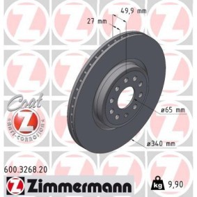 Achetez des Disque de frein de chez ZIMMERMANN en ligne pour Q4 SUV (F4B) à prix modérés