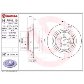 Bremsscheibe 08.A540.10 von BREMBO günstig für 42,51 € online kaufen