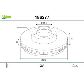 Bremsscheibe 186277 von VALEO günstig für 53,44 € online kaufen