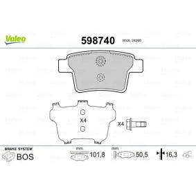 Bremsbeläge 598740 von VALEO günstig für 36,47 € online kaufen