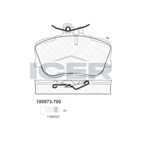 Bremsbeläge 180973-700 von ICER günstig für 19,09 € online kaufen