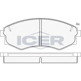 Compre Pastilhas de travão de ICER online para SONATA II (Y-2) a preços moderados