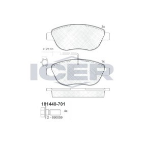 Achetez des Plaquettes de frein ICER 181440-701 à prix pour 27,57 €