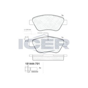 Achetez des Plaquettes de frein ICER 181444-701 à prix pour 23,13 €
