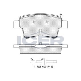 Achetez des Plaquettes de frein ICER 181740-701 à prix pour 28,47 €