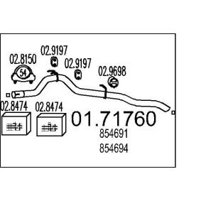 Achetez des Tuyau d'échappement MTS 01.71760 à prix pour 42,14 €