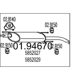 Achetez des Silencieux arrière MTS 01.94670 à prix pour 61,09 €