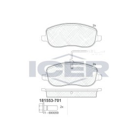 Osta Jarrupalat, levyjarru ICER:llä 181553-701 edullisesti hintaan 34,93 €