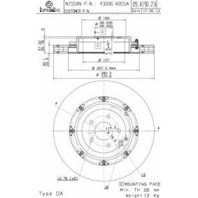 Compre Disco de travão da BREMBO 09.A190.23 a um preço baixo por 333,95 €