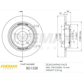 Bremsscheibe BD-1558 von FREMAX günstig für 93,45 € online kaufen