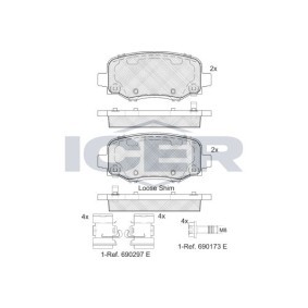 Achetez des Plaquettes de frein ICER 182176 à prix pour 50,09 €