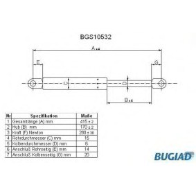 Motorhaubendämpfer BGS10532 von BUGIAD günstig für 15,88 € online kaufen