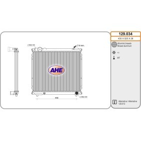 Kühler, Motorkühlung 129.034 von AHE günstig für 196,27 € online kaufen