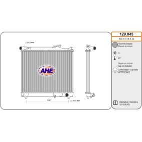 Kühler, Motorkühlung 129.045 von AHE günstig für 180,18 € online kaufen