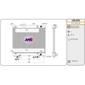 Kühler, Motorkühlung 129.053 von AHE günstig für 171,34 € online kaufen