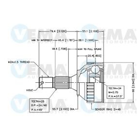 Gelenksatz, Antriebswelle 18249 von VEMA günstig für 46,52 € online kaufen