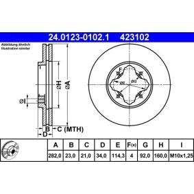 Bremsscheibe 24.0123-0102.1 von ATE günstig für 44,31 € online kaufen