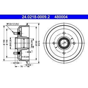 Achetez des Tambour de frein ATE 24.0218-0009.2 à prix pour 93,29 €