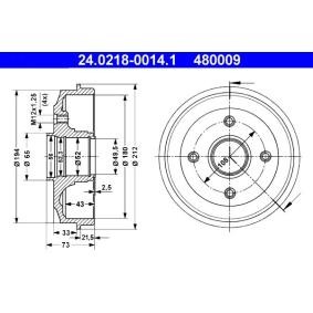 Achetez des Tambour de frein ATE 24.0218-0014.1 à prix pour 80,95 €