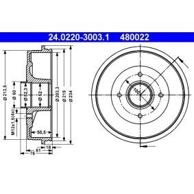 Achetez des Tambour de frein ATE 24.0220-3003.1 à prix pour 82,14 €