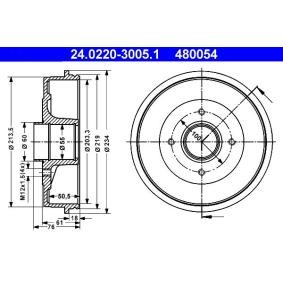 Achetez des Tambour de frein ATE 24.0220-3005.1 à prix pour 97,95 €