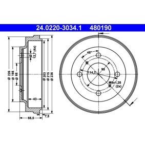 Achetez des Tambour de frein ATE 24.0220-3034.1 à prix pour 85,64 €