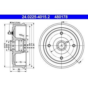 Comprar Tambor de freno de ATE 24.0225-4015.2 a bajo precio de 101,62 €
