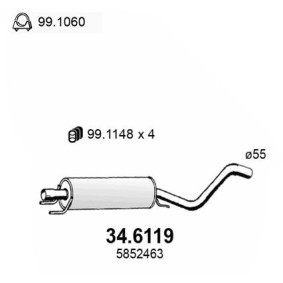 Mittelschalldämpfer 34.6119 von ASSO günstig für 69,27 € online kaufen