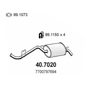Compre Panela de escape traseira da ASSO 40.7020 a um preço baixo por 123,97 €