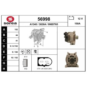 Lichtmaschine 56998 von EAI günstig für 217,94 € online kaufen