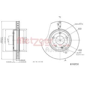 Bremsscheibe 6110731 von METZGER günstig für 37,99 € online kaufen