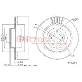 Bremsscheibe für SUBARU von METZGER